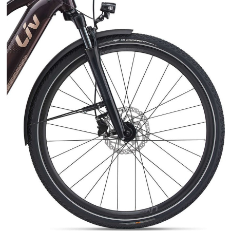 rower elektryczny ebike trekkingowy liv amiti e+2 czarny przód rowex krapkowice